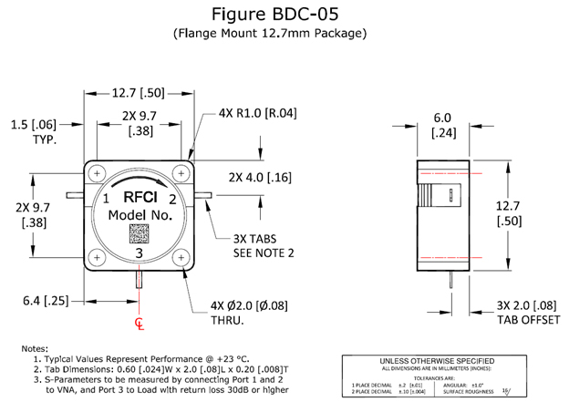 RF Circulator Isolator, Inc. – Flange Mount Drop-In Circulator 800MHZ To  16000MHZ